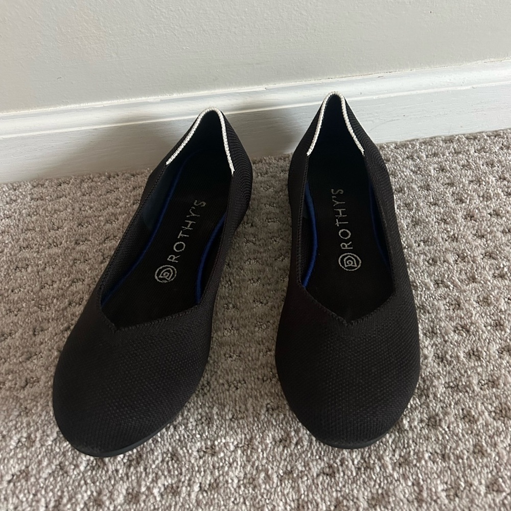 Rothy's Women's Black and White Trim Flats